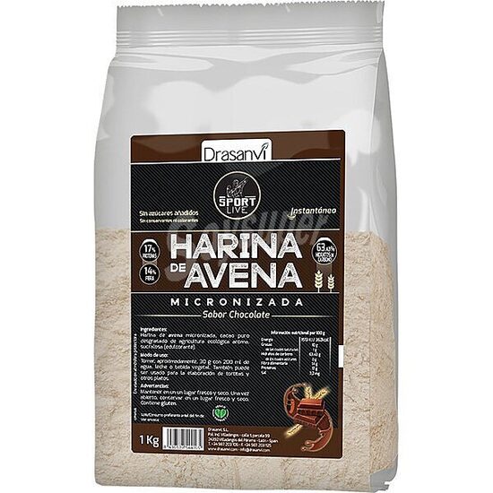 Drasanvi HARINA AVENA SABOR CHOCOLATE 1Kg SPORT LIVE CONTIENE GLUTEN